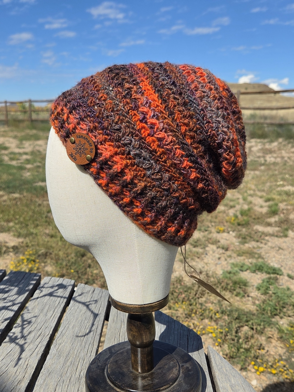 Artisan Handmade Lightweight Wool Blend Crochet "Harvest Hearth" Slouchy Beanie